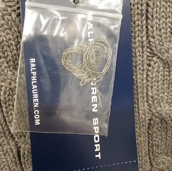 NWT Ralph Lauren Sport Women's Gray Cable Knit Pullover with Pink Logo Size-XL - Picture 10 of 11